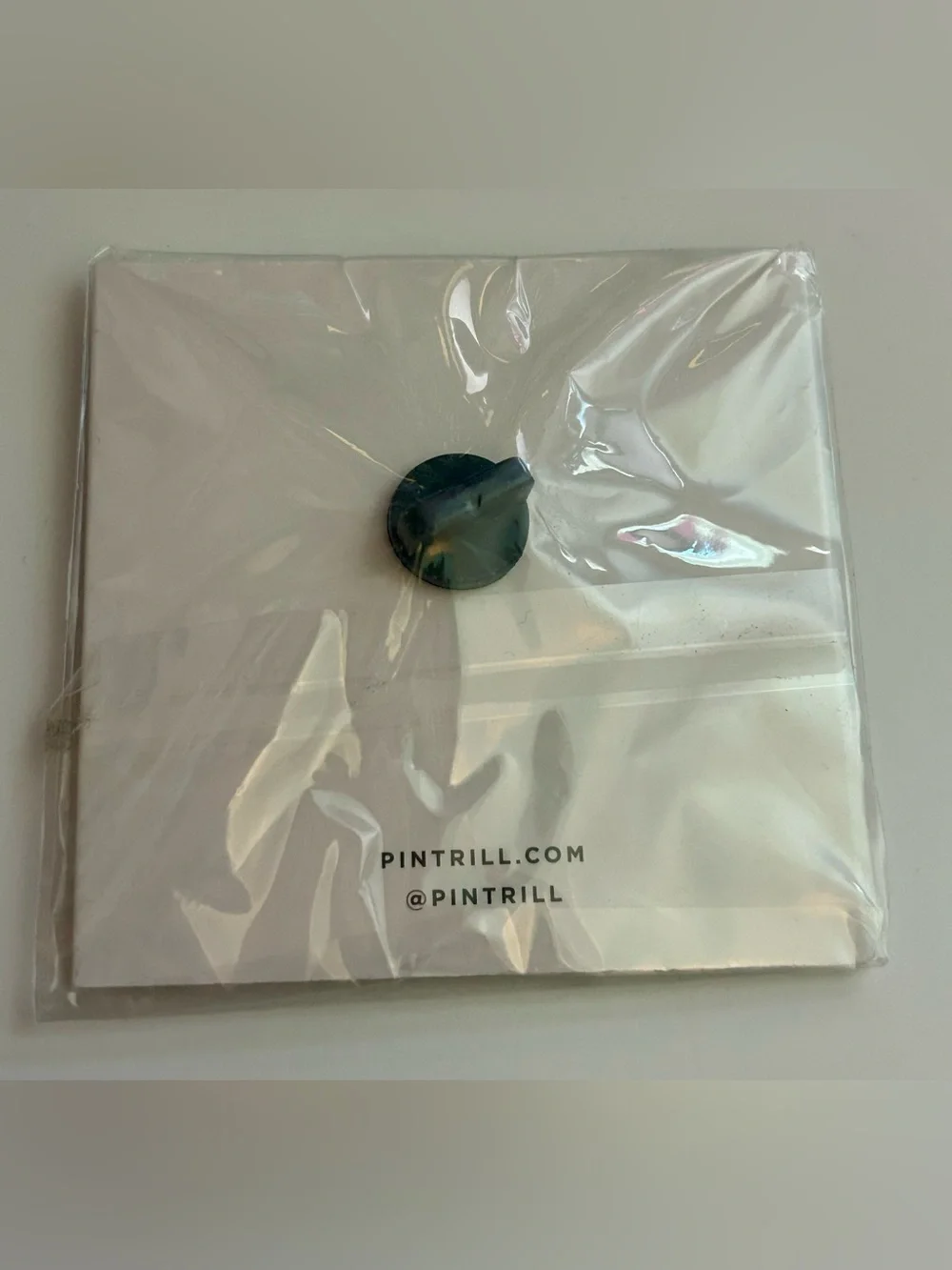 Pintrill Floral Oval Enamel Pin — Black & Gold NIB